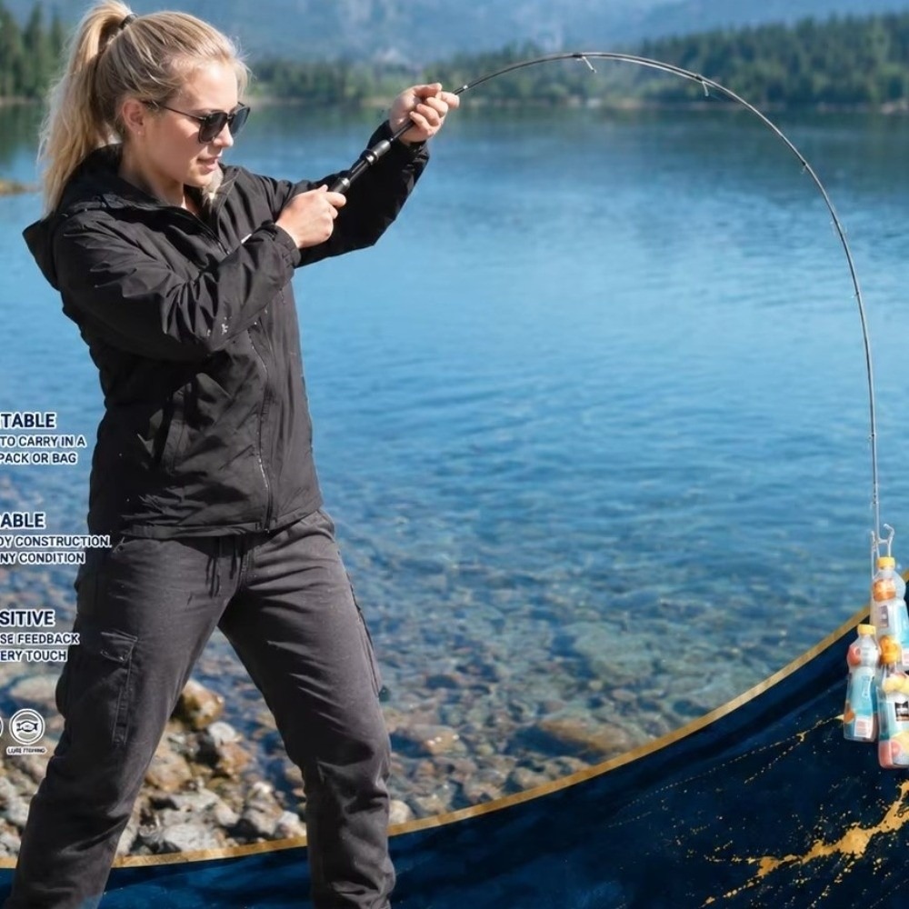 Ice Fishing Reel - Joran Pancing Teleskopik Ultra Pendek, Set