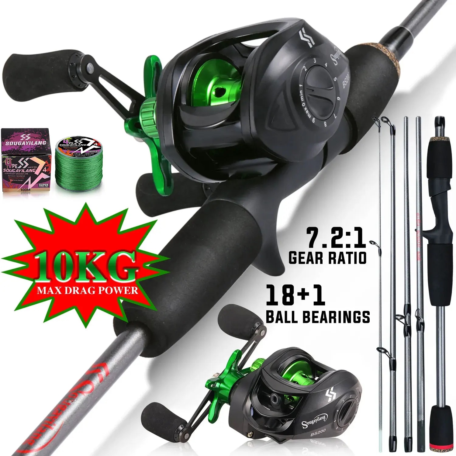Sougayilang tongkat pancing Ko - Conventional Reel ulasan dan harga